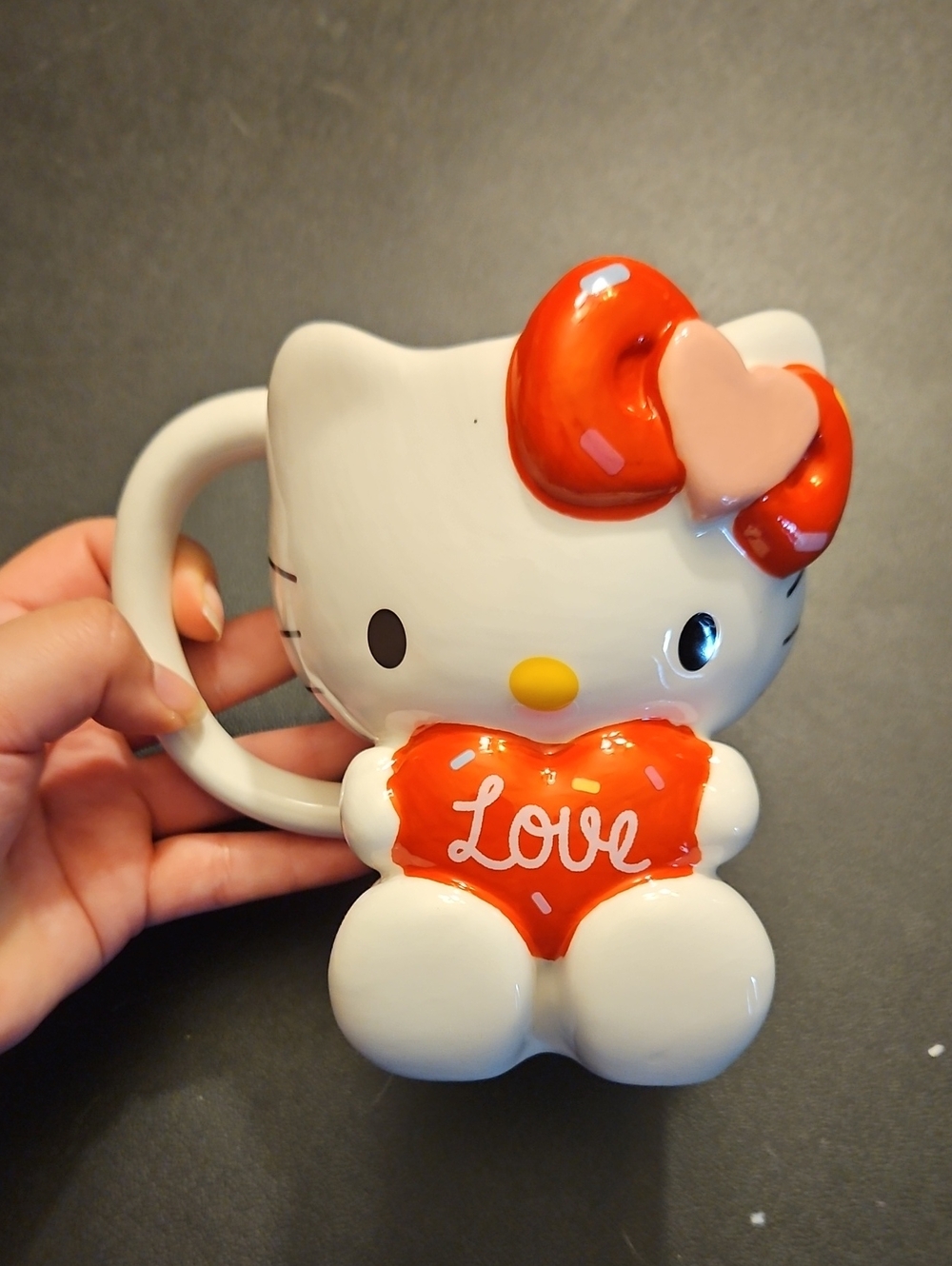 Hello Kitty Red and Pink Heart 'Love' Ceramic Mug